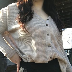 -urban outfitters cream colored button down top